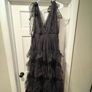 Fashion Nova Black Layered Maxi Dress